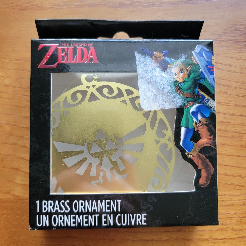 The Legend Of Zelda Hyrule Crest Brass Ornament Exclusive Nintendo Christmas NeW